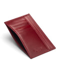 Red Slim Flat Leather Pocket Jotter Card Wallet