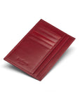 Red Slim Flat Leather Pocket Jotter Card Wallet