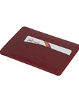 Flat leather credit card holder, red, back