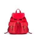 Small leather backpack, red, front