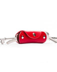 Small leather key holder, red, front