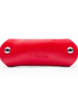 Small leather key holder, red, back