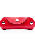 Small leather key holder, red, front view