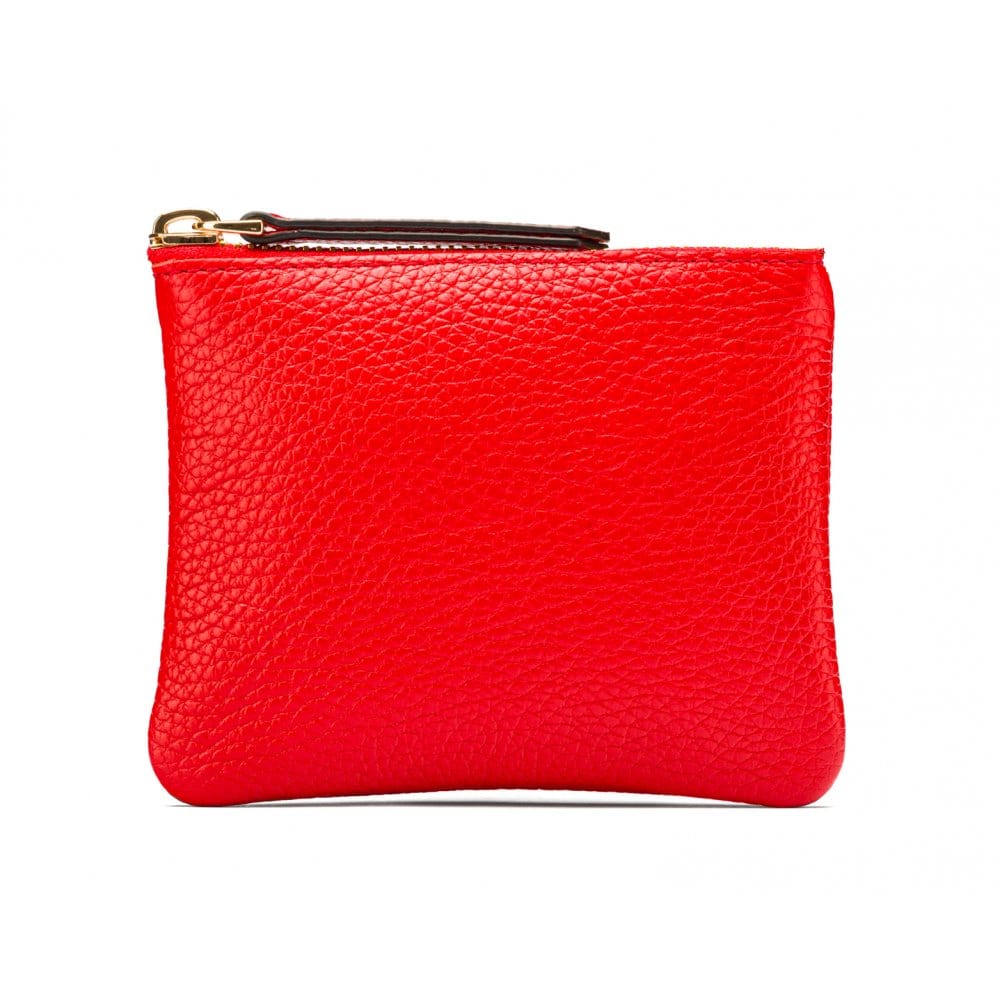 Small leather makeup bag, red, front