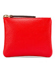 Small leather makeup bag, red, front