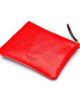 Small leather makeup bag, red, back