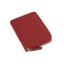 Small leather zip around coin purse, red, front