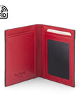 RFID Credit Card Wallet in red leather, inside view