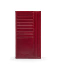 Red Tall Flat Leather Wallet With 8 CC