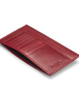 Red Tall Flat Leather Wallet With 8 CC