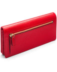 Tall leather Trinity purse, red, back