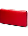 Tall leather Trinity purse, red, front