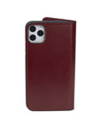 Leather iPhone 11 Pro Max wallet case, red, back