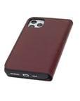 Leather iPhone 11 Pro Max wallet case, red, base