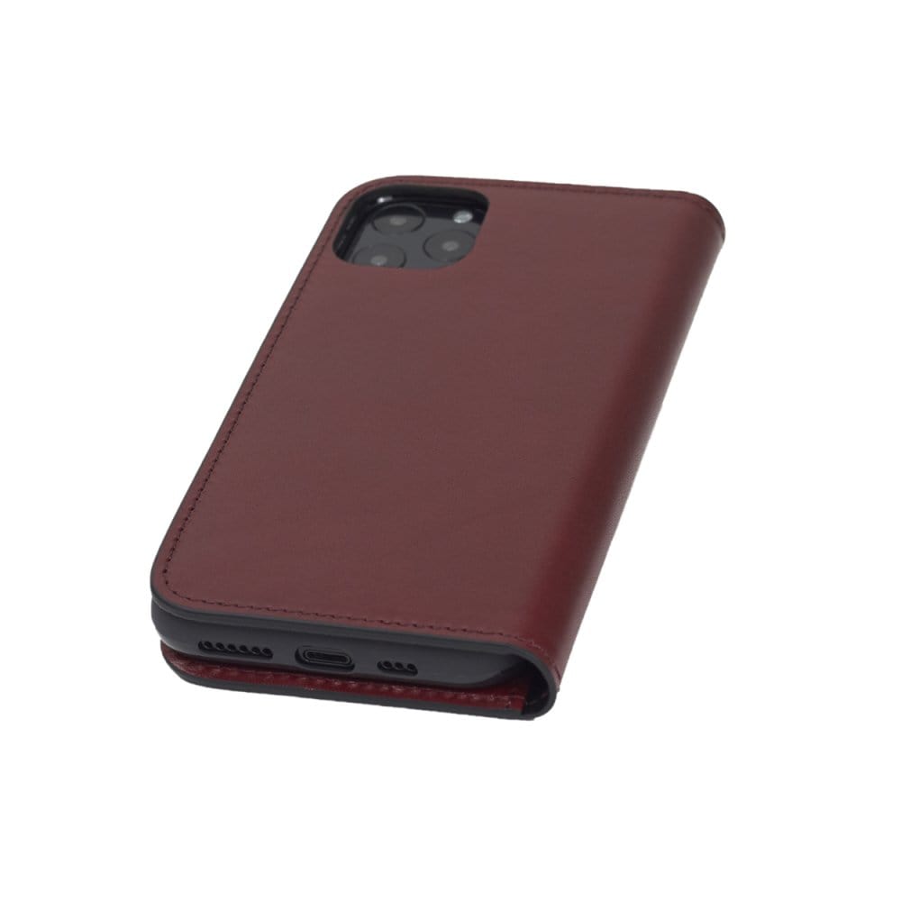 Red With Black Leather iPhone 11 Pro Wallet Case 