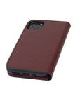 Leather iPhone 11 Pro wallet case, red, back