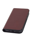 Leather iPhone 11 Pro wallet case, red, front