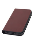 Leather iPhone 11 wallet case, red, front