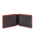 Leather Oyster card holder, red, open