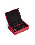 Luxury leather jewellery box, red, inside