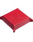 Leather valet tray, red with black, base