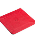 Leather valet tray, red with black, flat base