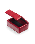 Mini leather accessory box, red, open