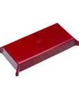 Rectangular leather valet tray, red with black, base