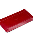 Rectangular leather valet tray, red with black, flat base