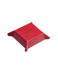 Small leather valet tray, red with black, base