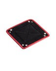 Small leather valet tray, red with black, open