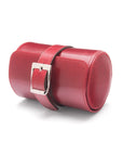 Small leather watch roll, red, front