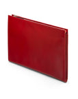 Zip top leather folder, red, side view