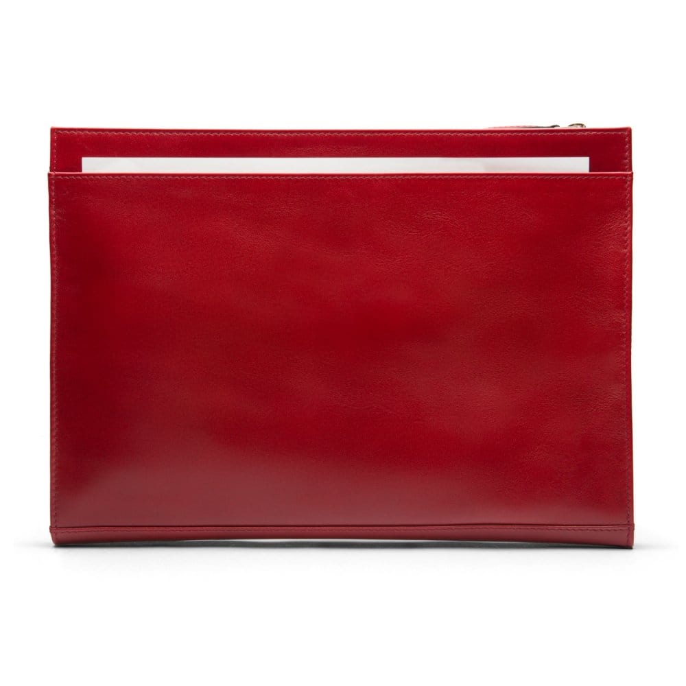 Leather Folder with Zip, Red | Document Cases | SageBrown