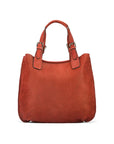 Megan Nubuck Hobo Handbag - Rust