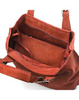 Megan Nubuck Hobo Handbag - Rust