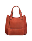 Megan Nubuck Hobo Handbag - Rust