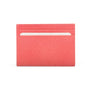 Flat leather credit card wallet 4 CC, pink, front