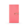 Salmon Pink Ladies Tall Leather Purse With Brass Clasp 8 CC