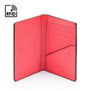 RFID bifold credit card holder, salmon pink saffiano, inside view