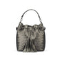 Woven leather bucket bag, silver