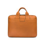 15" leather laptop briefcase, tan, front