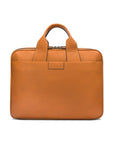 15" leather laptop briefcase, tan, front