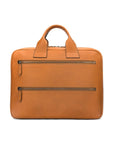 15" leather laptop briefcase, tan, back