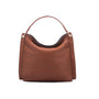 Carol Ann slouchy leather shoulder bag, tan, front