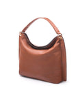 Carol Ann slouchy leather shoulder bag, tan, side