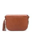 Leather saddle bag, tan, back