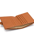 Compact leather billfold wallet with tab, tan, inside