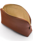 Leather cosmetic bag, tan, inside