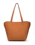 Leather tote bag, tan, front view